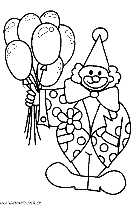 Payaso con globos para colorear - Imagui