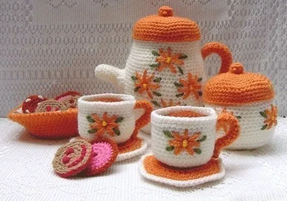 PDF Amigurumi Crochet Patrón Juego de Te por DeliciousCrochet