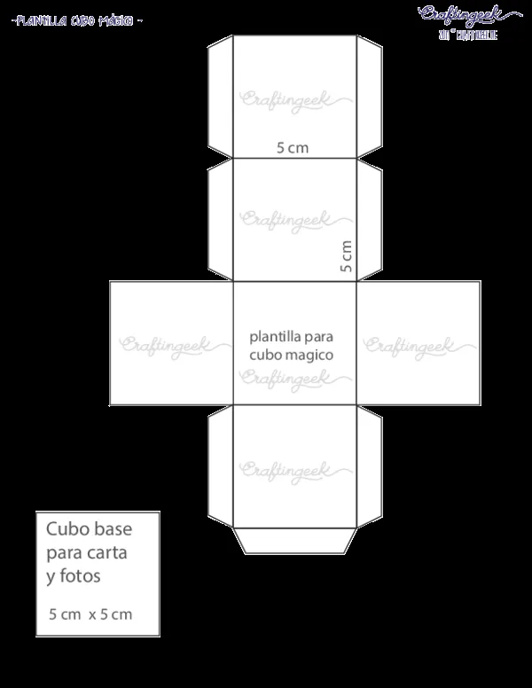 PDF) Cubo base para carta y fotos 5 cm x 5 cm plantilla para cubo magico |  Nicole Delgado - Academia.edu