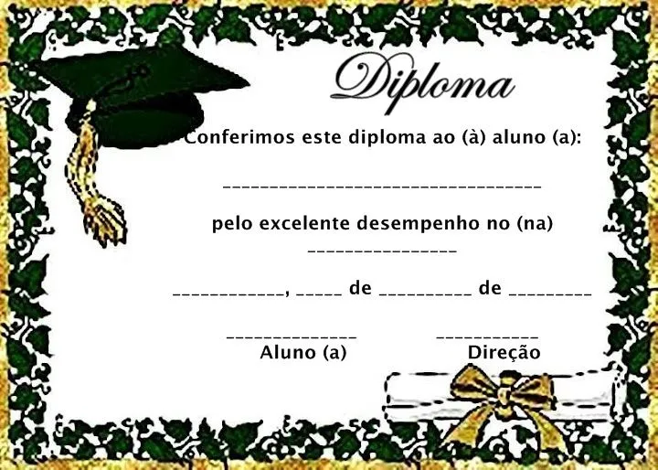 Pedagógiccos: Diplomas e certificados para formatura infantil ...