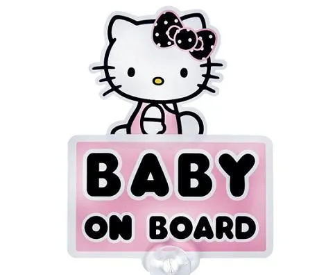 Pegatina para el coche de Hello Kitty “bebé abordo”