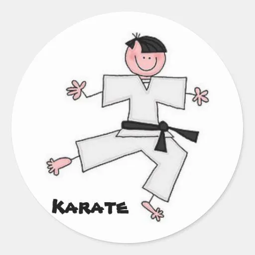 Pegatina del dibujo animado del karate | Zazzle