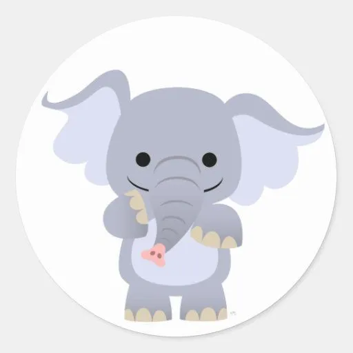 Pegatina feliz del elefante del dibujo animado | Zazzle