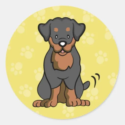 Pegatina de Rottweiler del perro del dibujo animad de Zazzle. Pegatina de Rottweiler del perro del dibujo animad de Zazzle.