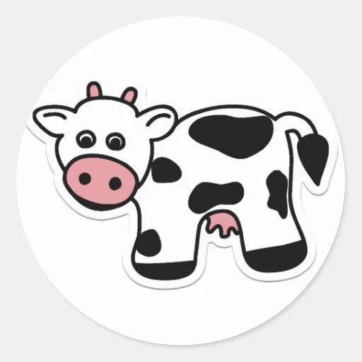 Pegatina de la vaca del dibujo animado | Zazzle