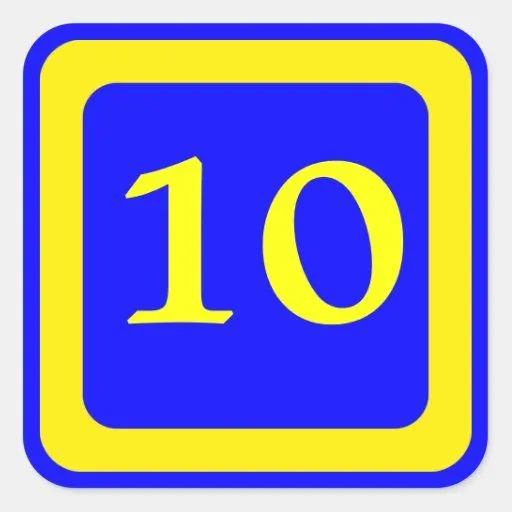 Pegatinas Número 10 | Diseños de stickers Número 10 personalizados