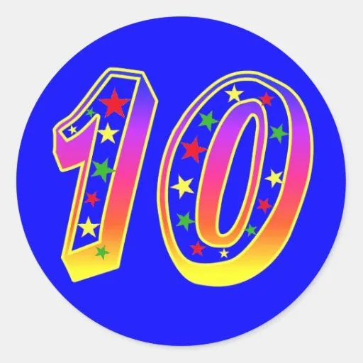 Pegatinas del número 10 de las estrellas pegatina redonda | Zazzle Pegatinas del número 10 de las estrellas pegatina redonda | Zazzle