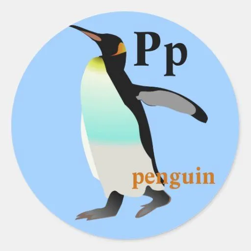 Pegatinas del pingüino de la letra P de Zazzle.