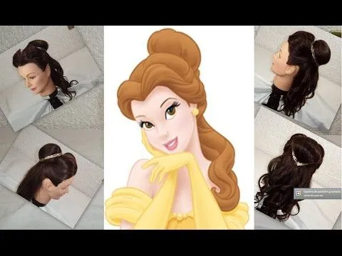 Peinado de la Princesa Bella / Belle princess hairstyle. - YouTube