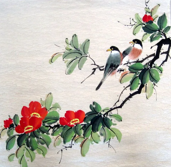 Peinture Chinoise: Pájaros y flores - Pintura china CNAG235389 ...