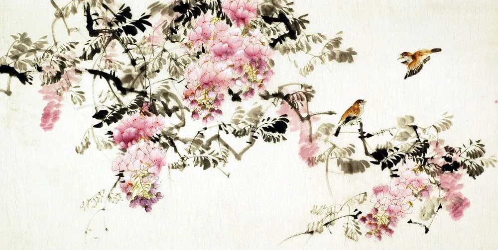 Peinture Chinoise: Pájaros y flores - Pintura china CNAG233597 ... Peinture Chinoise: Pájaros y flores - Pintura china CNAG233597 ...
