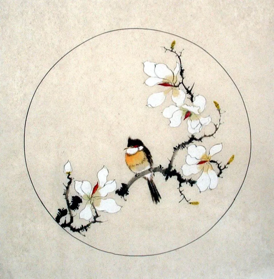 Peinture Chinoise: Pájaros y flores - Pintura china CNAG233675 ... Peinture Chinoise: Pájaros y flores - Pintura china CNAG233675 ...