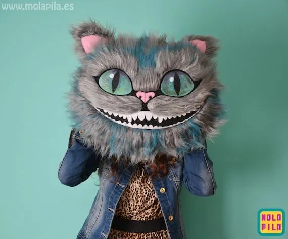 Peluche gato Cheshire sólo la cabeza. por MOLAPILA en Etsy Peluche gato Cheshire sólo la cabeza. por MOLAPILA en Etsy