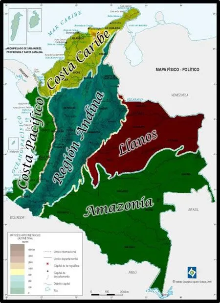 Mapa regiones naturales de colombia - Imagui