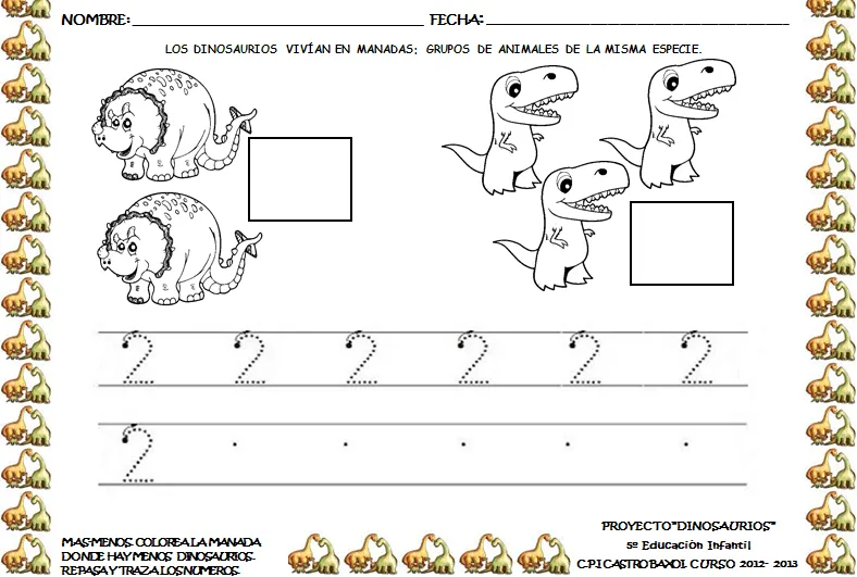 Fichas de dinosaurios para niños - Imagui