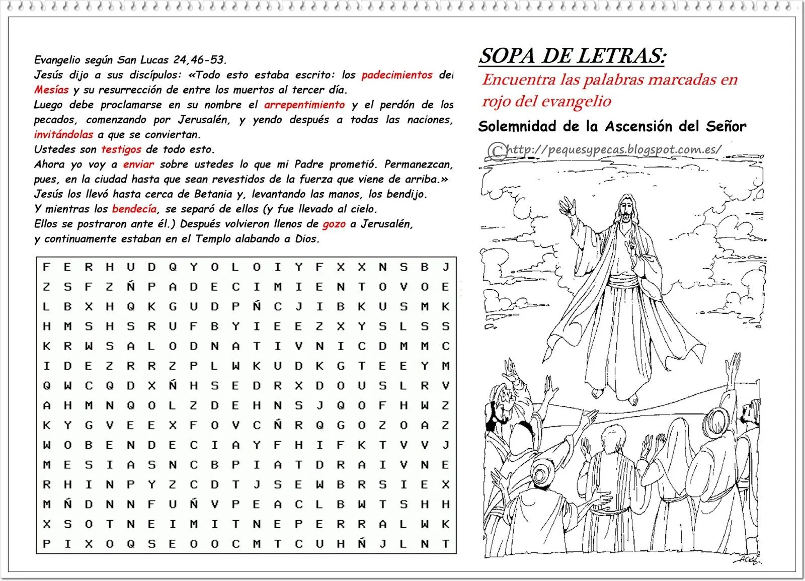 PEQUES Y PECAS...: FICHAS DE ACTIVIDADES PARA EL DIA DE LA ASCENCIÓN: PEQUES Y PECAS...: FICHAS DE ACTIVIDADES PARA EL DIA DE LA ASCENCIÓN: