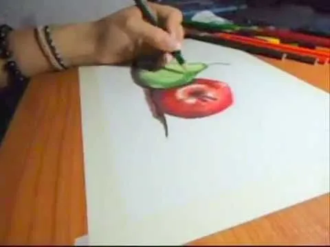 Pera y manzana color,. Dibujar - YouTube