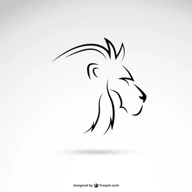 Perfil de león con líneas | Descargar Vectores gratis