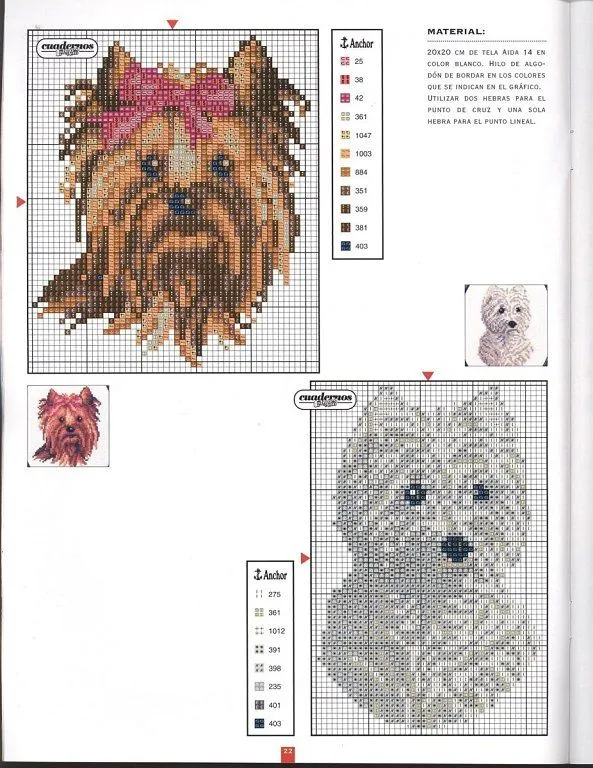 Nuevos gráficos gratis: Dos perritos a punto de cruz Nuevos gráficos gratis: Dos perritos a punto de cruz