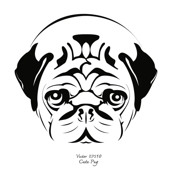Perro pug blanco y negro — Vector stock © jesadaphorn #29545547