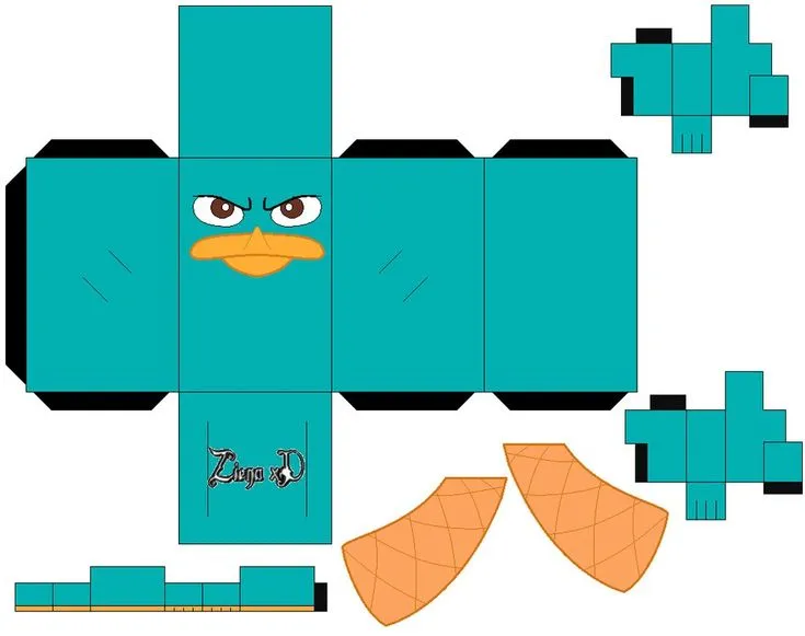 Perry (Phineas and Ferb) by zienaxd on DeviantArt | Paper toys template,  Paper toy disney, Paper doll template