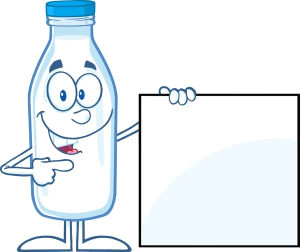 Personaje de dibujos animados botella de leche sonriente mostrando ...