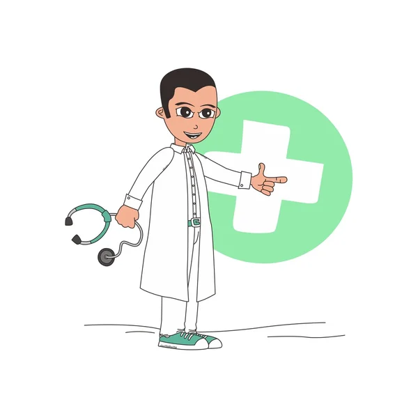 Personaje de dibujos animados de médico y cirujano — Vector stock ...