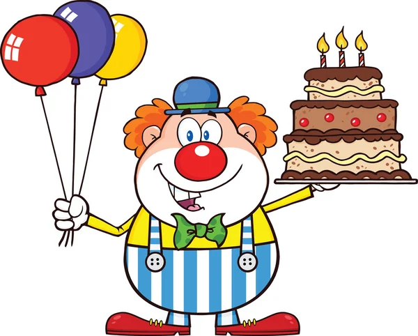 Personaje de dibujos animados de payaso de cumpleaños con globos y ...