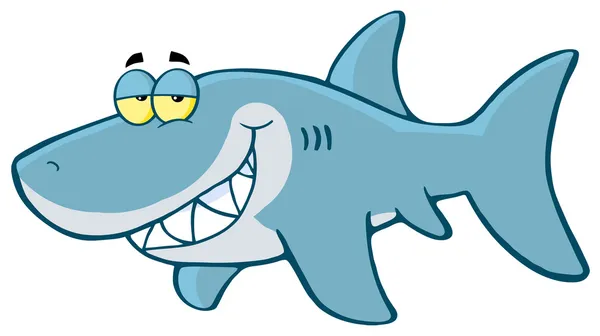 Personaje de dibujos animados de tiburón — Foto stock © HitToon ...
