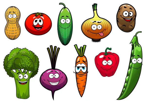 Personajes de dibujos animados fresco sano verduras — Vector stock ...