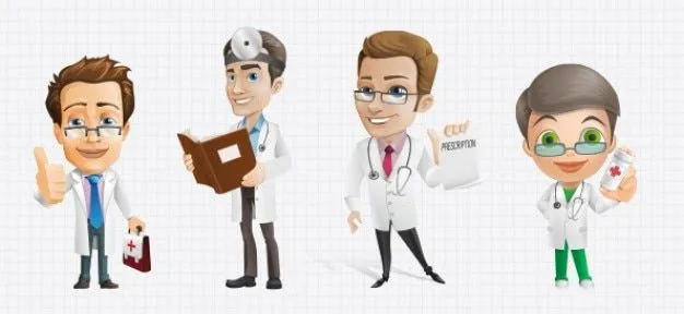 Personajes de dibujos animados médico psd | Descargar PSD gratis