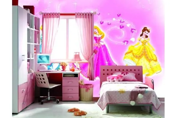 Personalizar Rosa dibujos animados niños dormitorio decoración ...