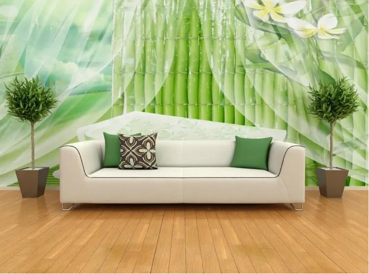 Personalizar tamaño rápidamente HD mural 3d papel tapiz de bambú ...