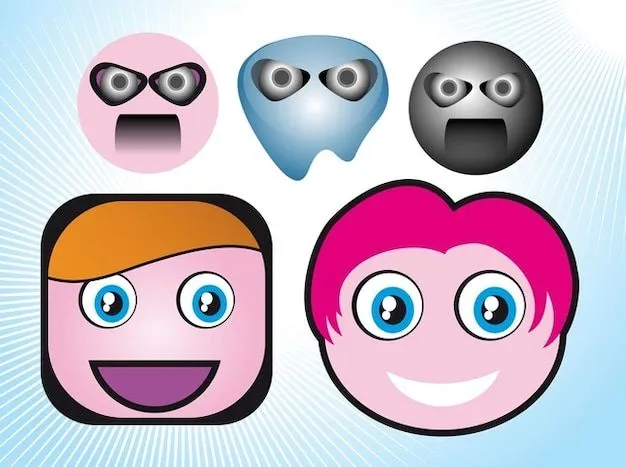 Personas emoticonos caras de dibujos animados | Descargar Vectores ...
