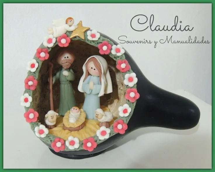 Pesebre en calabaza .-www.facebook.com/pages/Claudia-Souvenirs-y ...