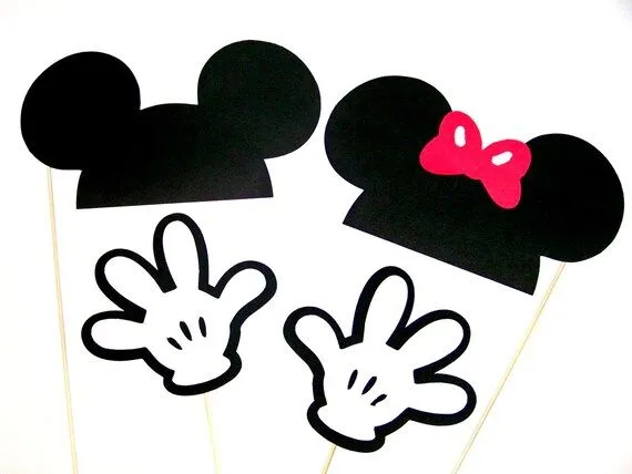 Photo Booth Props 4 pc Disney Mickey & Minnie por PimpYourParty