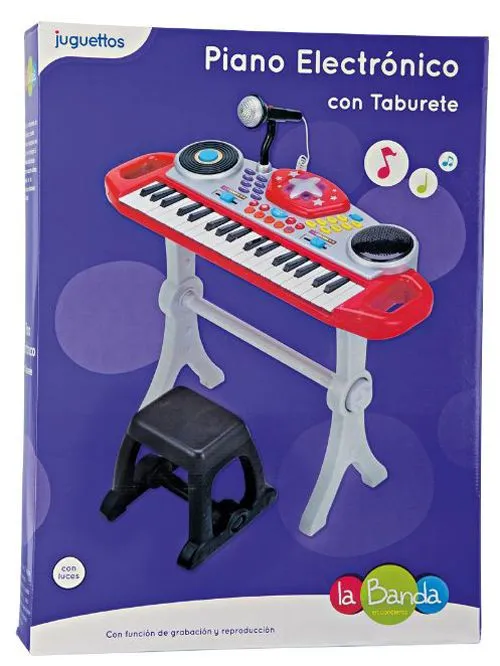 Piano electrónico con taburete - Juguetes