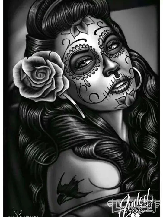 Catrina | Chicano Arte | Pinterest | White Tattoos, Tattoo Ideas ...