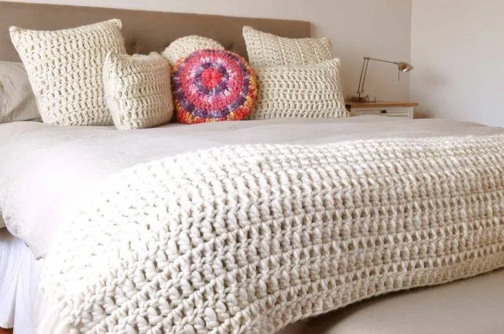 Pie de cama en crochet | BLANCO = Sabanas - Mantas - Frasadas ...