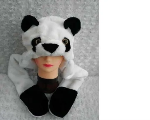 De piel sintética de la panda sombrero con una larga patas faux ...