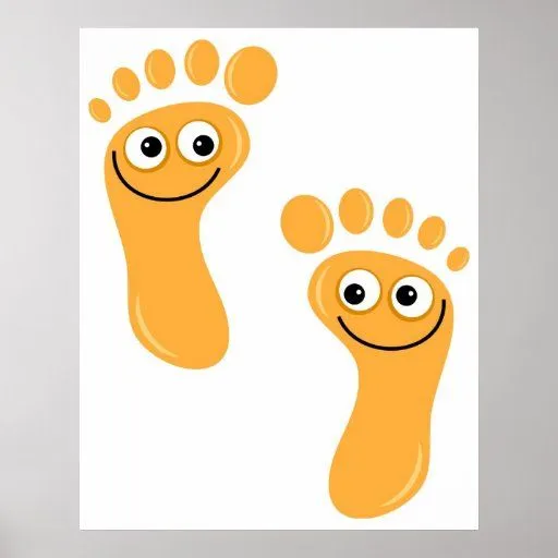 Pies anaranjados felices póster | Zazzle