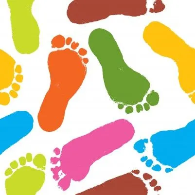 Huellas de pies de colores - Imagui