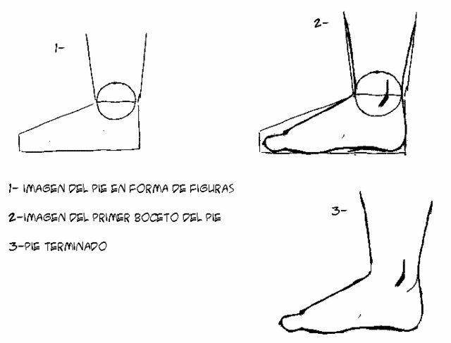 Como dibujar un pie de frente - Imagui