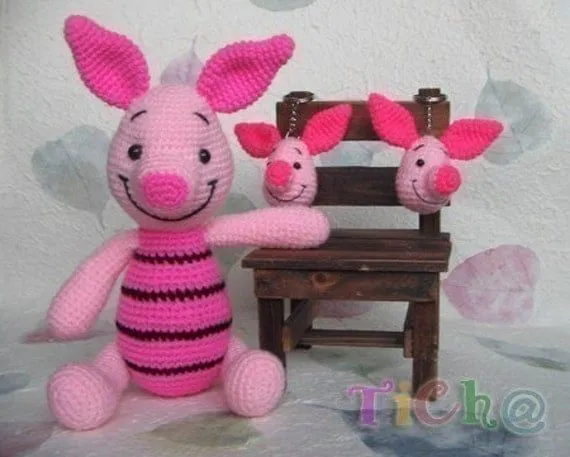 Piglet pink 12inches PDF amigurumi crochet pattern por Chonticha