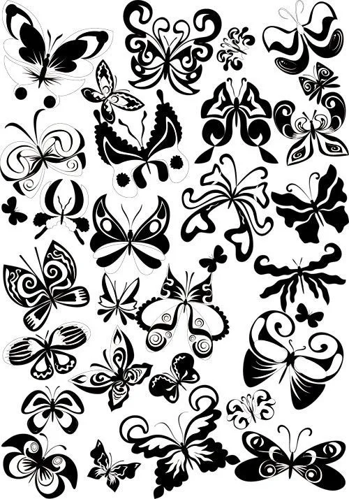 Decorative butterflies vector | Vector Graphics Blog | stencil ...