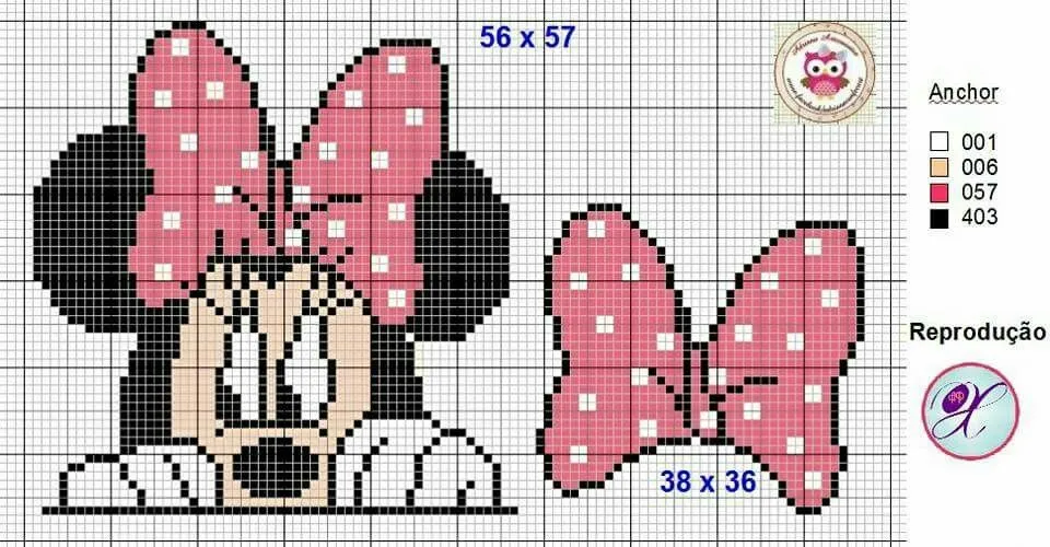 Pin by Feer Montanheiro on Minnie | Cross stitch floss, Cross stitch, Cross  stitch embroidery