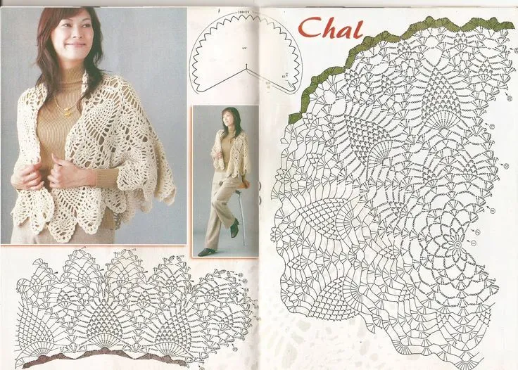 Chal tejido a crochet con patrones - Imagui