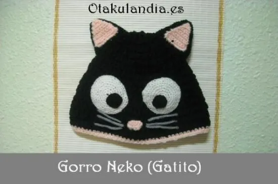 gorro neko - gatito - en crochet algodón 100 x 100 natural crochet ...