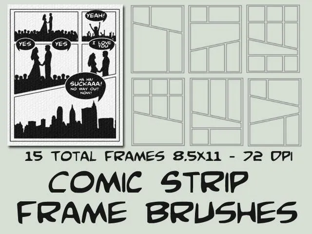 Pinceles (brushes) de marcos de tiras cómicas para Photoshop ...