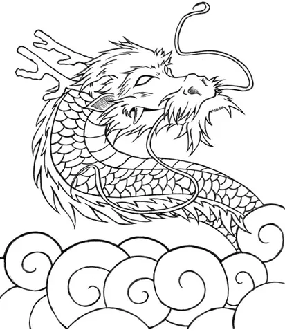 Dibujo dragon japones - Imagui